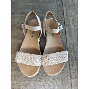 LUCKY BRAND Grecilyn - Beige Suede Low Espadrille Sandal sz 6 Medium